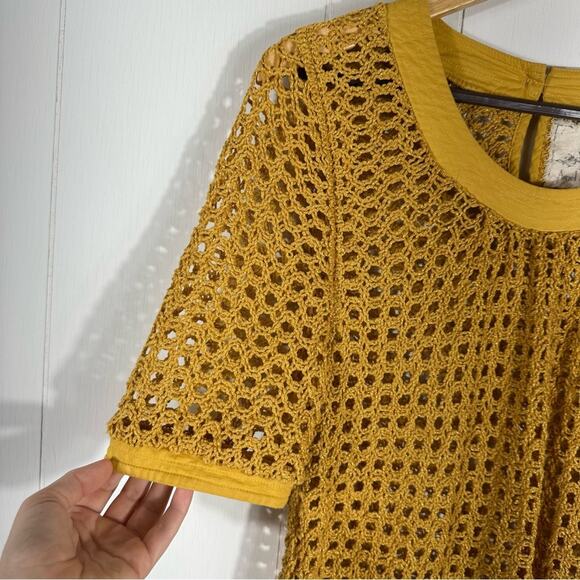 Anthropologie Angel of the North Senoia Crochet Sweater Top Size Small - Picture 7 of 9